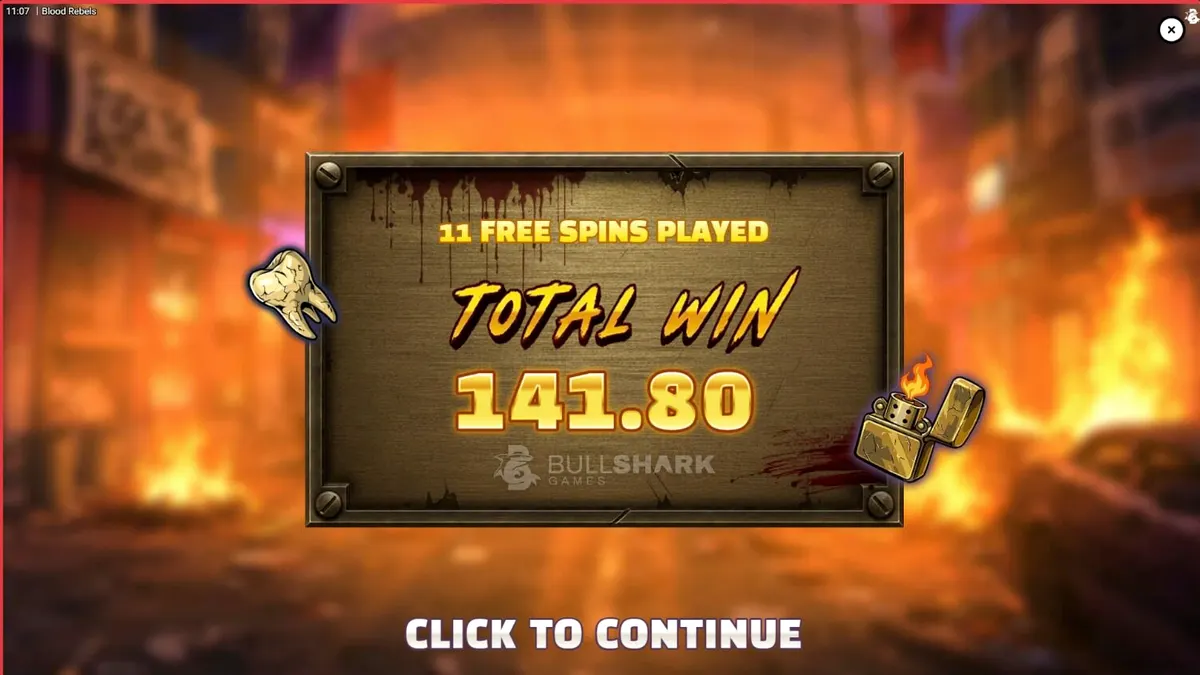 Tampilan visual slot Blood Rebels dengan tema urban yang penuh aksi